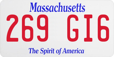 MA license plate 269GI6