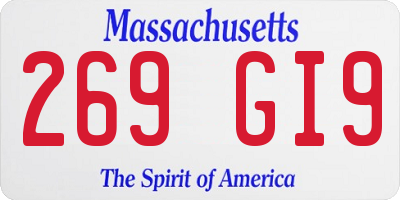 MA license plate 269GI9