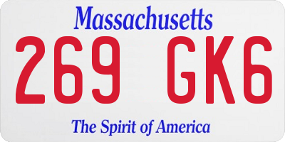 MA license plate 269GK6
