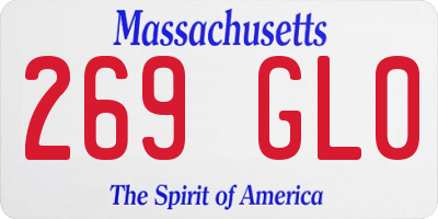 MA license plate 269GL0