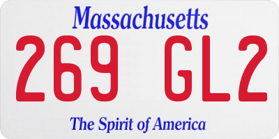 MA license plate 269GL2