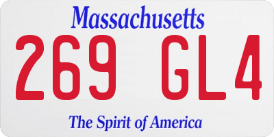 MA license plate 269GL4