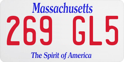 MA license plate 269GL5