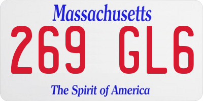 MA license plate 269GL6