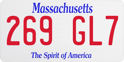 MA license plate 269GL7