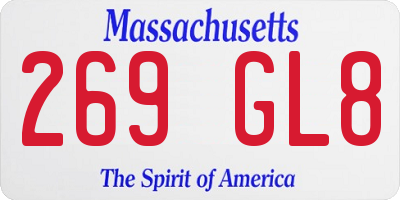 MA license plate 269GL8