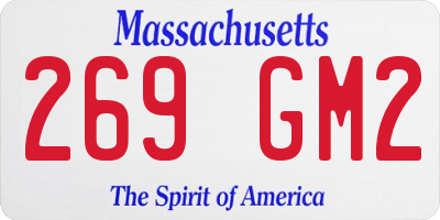 MA license plate 269GM2