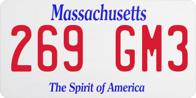 MA license plate 269GM3