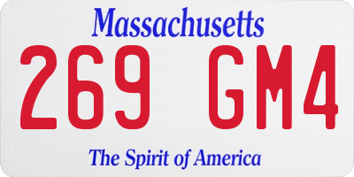 MA license plate 269GM4