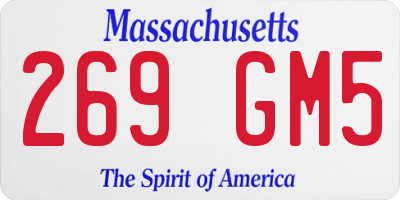 MA license plate 269GM5