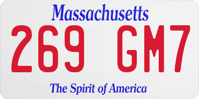 MA license plate 269GM7