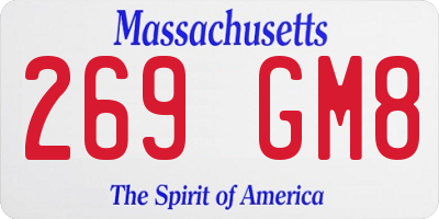 MA license plate 269GM8