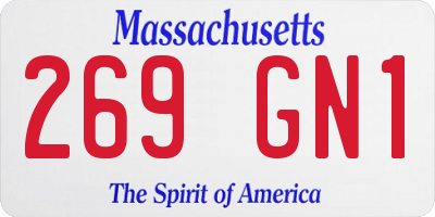 MA license plate 269GN1