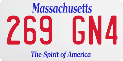 MA license plate 269GN4