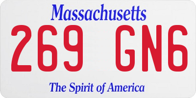 MA license plate 269GN6