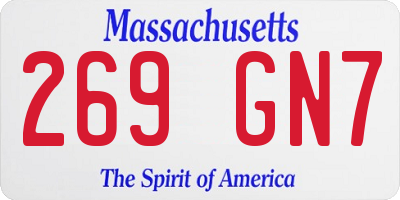 MA license plate 269GN7