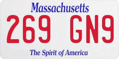MA license plate 269GN9