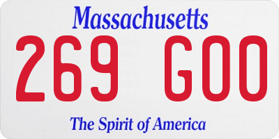 MA license plate 269GO0