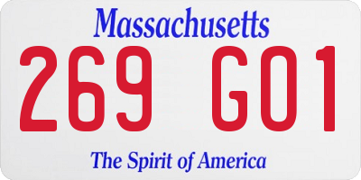 MA license plate 269GO1