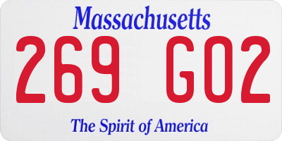 MA license plate 269GO2