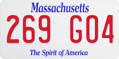MA license plate 269GO4