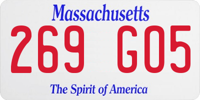 MA license plate 269GO5