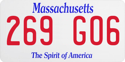 MA license plate 269GO6