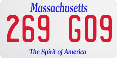 MA license plate 269GO9