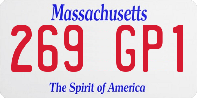MA license plate 269GP1