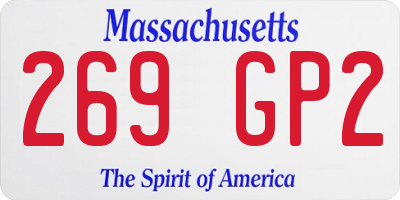 MA license plate 269GP2