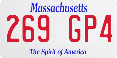 MA license plate 269GP4