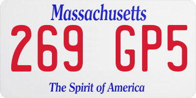 MA license plate 269GP5