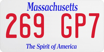 MA license plate 269GP7