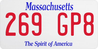 MA license plate 269GP8