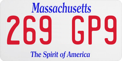 MA license plate 269GP9