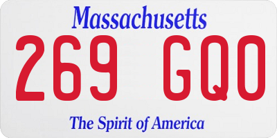 MA license plate 269GQ0