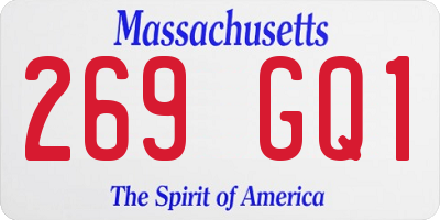 MA license plate 269GQ1