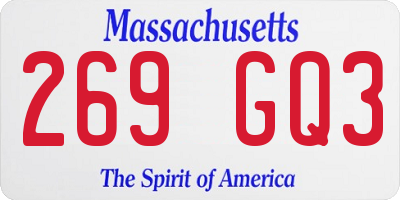 MA license plate 269GQ3