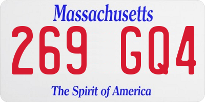 MA license plate 269GQ4