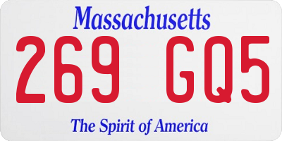 MA license plate 269GQ5