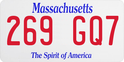 MA license plate 269GQ7