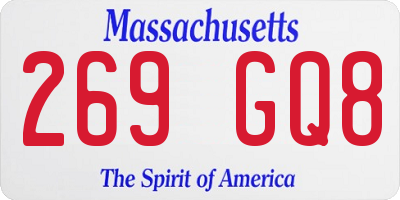 MA license plate 269GQ8