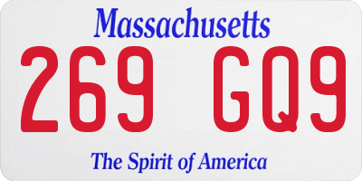 MA license plate 269GQ9