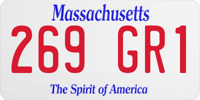 MA license plate 269GR1