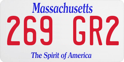 MA license plate 269GR2