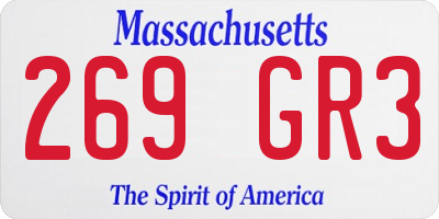 MA license plate 269GR3