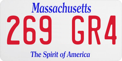 MA license plate 269GR4