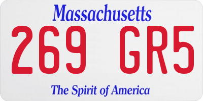 MA license plate 269GR5