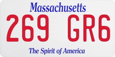 MA license plate 269GR6