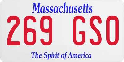 MA license plate 269GS0